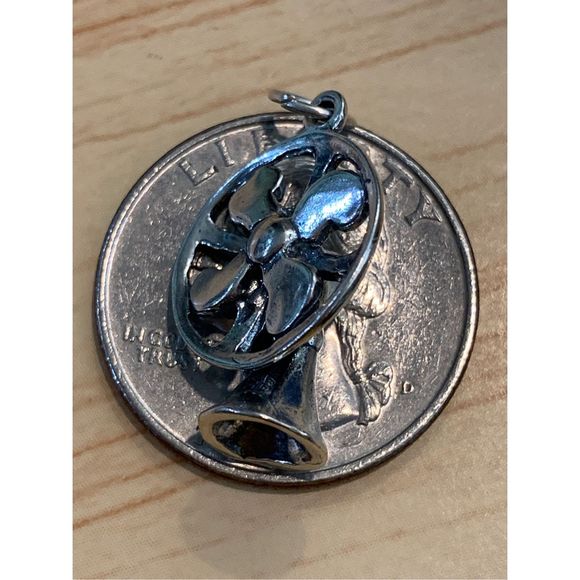 Vintage Table Fan Sterling Silver Jewelry Charm #retro - Picture 2 of 5